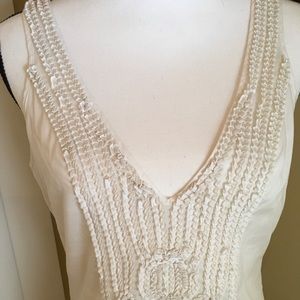 7 for all mankind , White blouse sleeveless 100% cotton pleated front and back